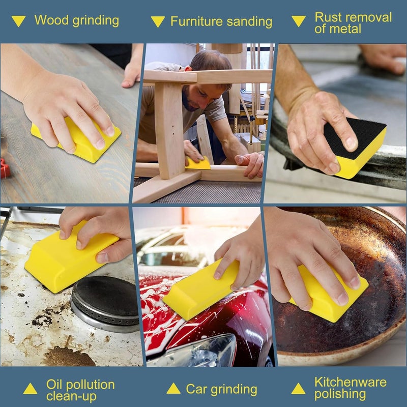 Werhoo Sanding Blocks Auto Body, auto body sanding block, Hand Sanding Block Set 7pcs, Sanding Blocks Auto Body Replaces 3M Sanding Block, fit for Woodworking, Automotive Body and Crafts Polishing - Image 5